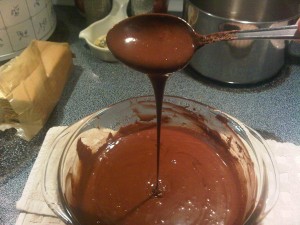 "chocolate eclair cake recipe how to melt chocolate"