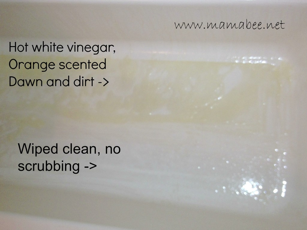 vinegar and Dawn DIY tub cleaner