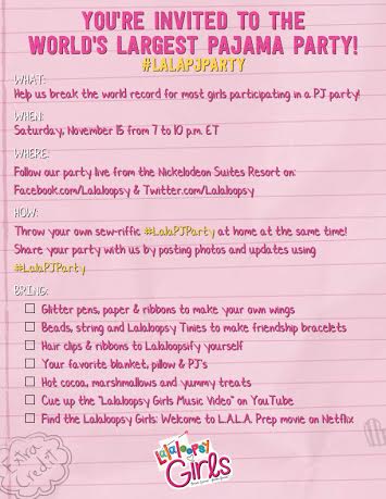 Lalaloopsy worlds largest pj party invite