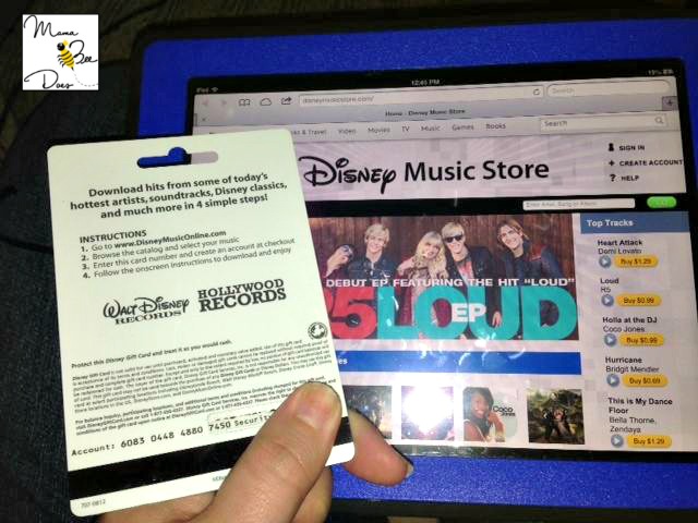 Disney digital music store gift card