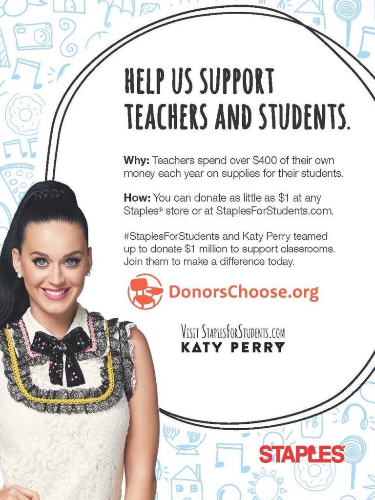 katy perry staples for students